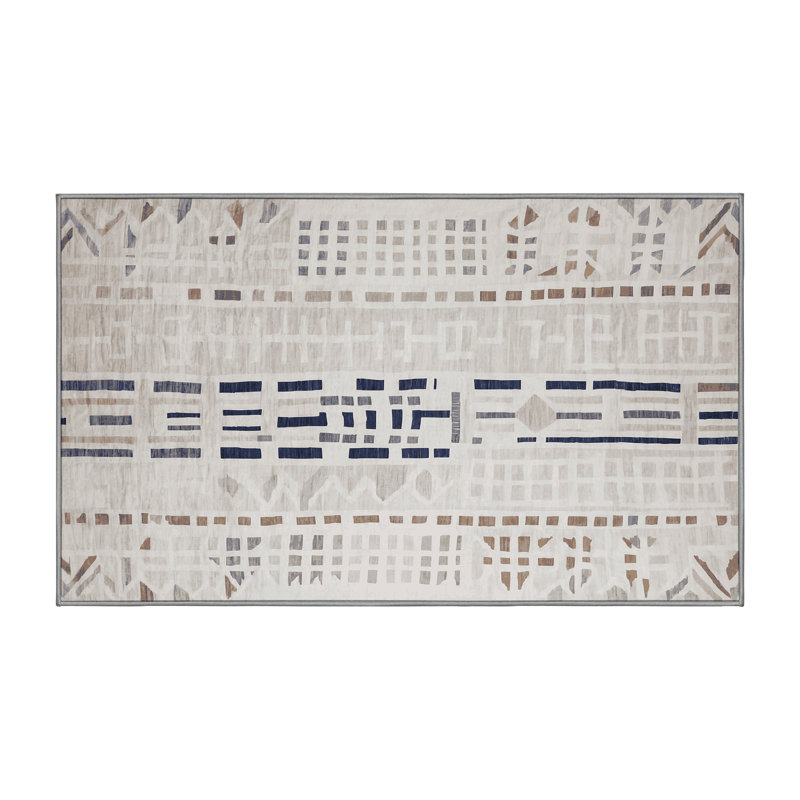Tapis gris lavable à la machine, Rectangle 2 pi x 3 pi