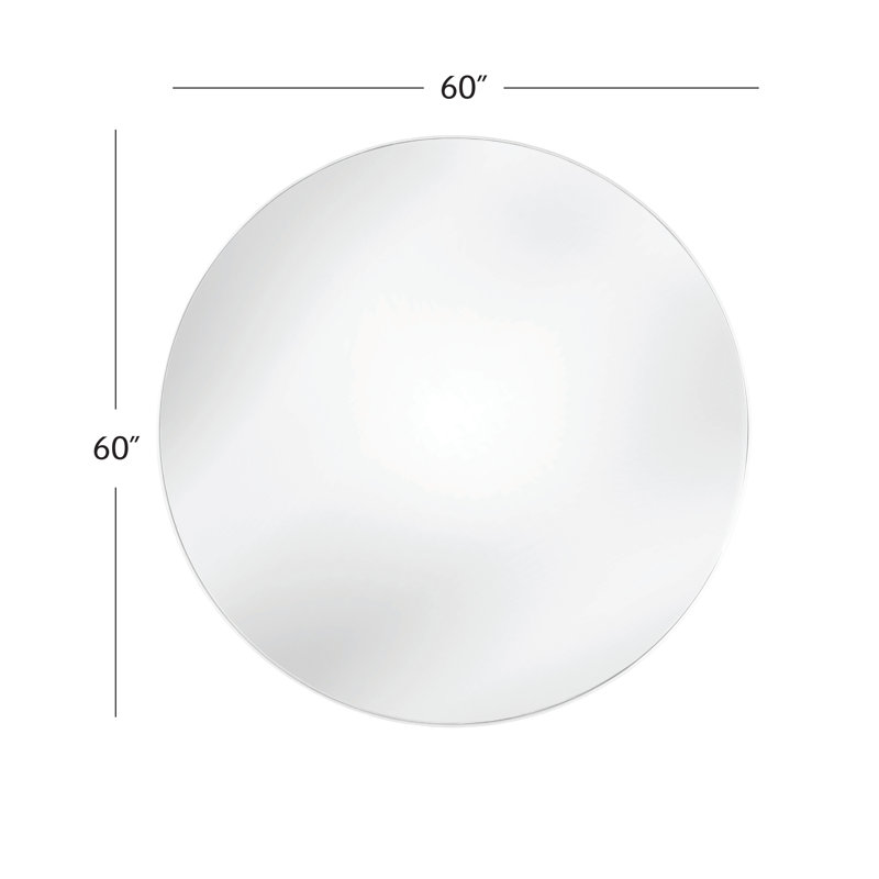 Modern White Round Metal Frame Wall Mirror