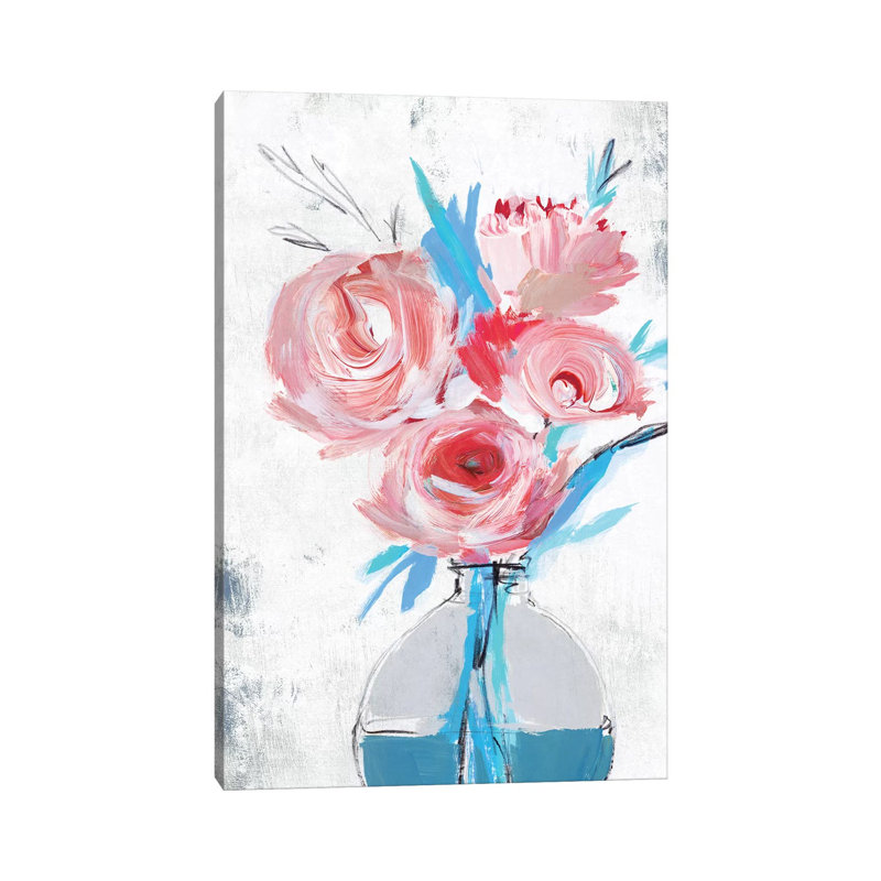 Blue Vase II by Isabelle Z - Painting on Canvas, 101.6 cm H x 66.04 cm W x 3.175 cm D, Wrapped Canvas
