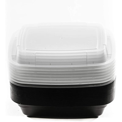  Contenants rectangulaires 12 oz avec couvercles - Boîte à bento, bol de qualité supérieure et boîtes à lunch (450)