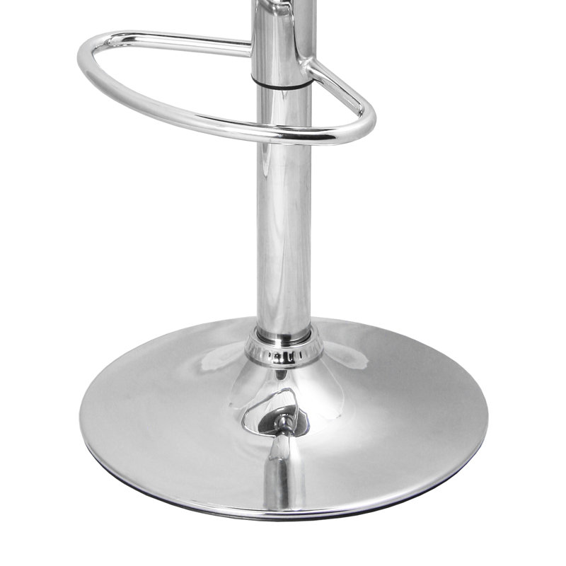 Swivel Adjustable Height Bar Stool with Steel Frame, White