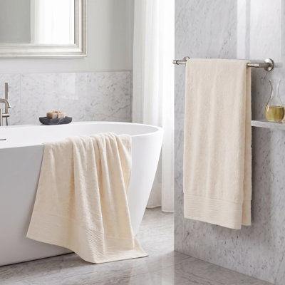 Rayon From Bamboo Cotton Blend Eco-Friendly Hypoallergenic Soft Solid Towel Set