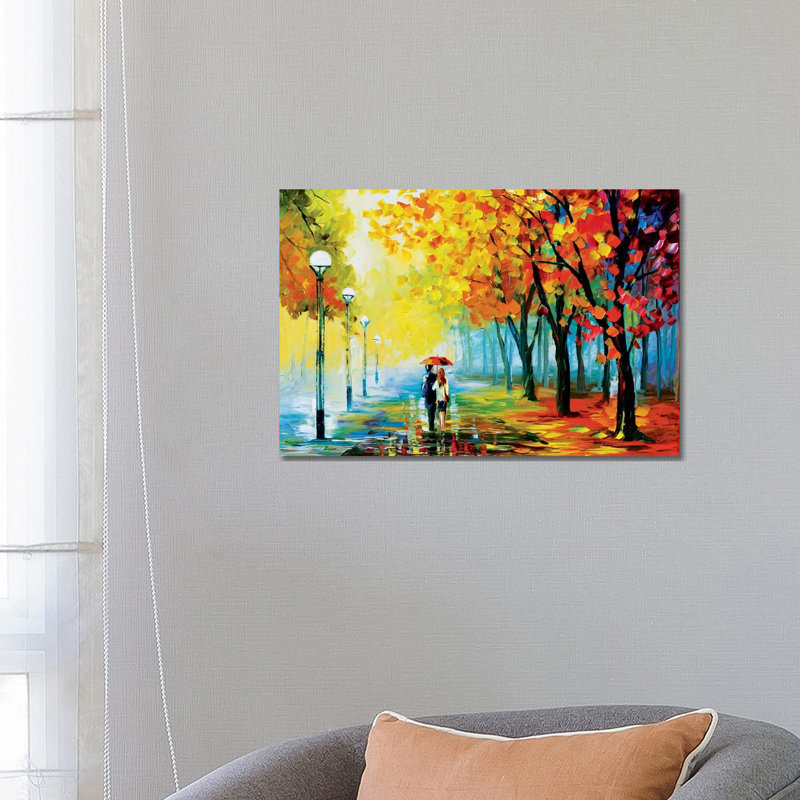 Fall Drizzle by Leonid Afremov - Painting on Canvas, Wrapped Canvas, 66.04 cm H x 45.72 cm W x 3.175 cm D