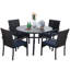 Table de salle à manger rectangulaire 4 personnes 44 "avec coussins Leonard