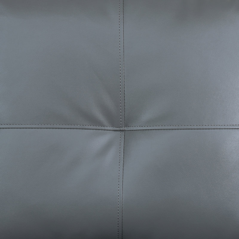 Repose-pieds avec rangement en faux cuir, Gris foncé