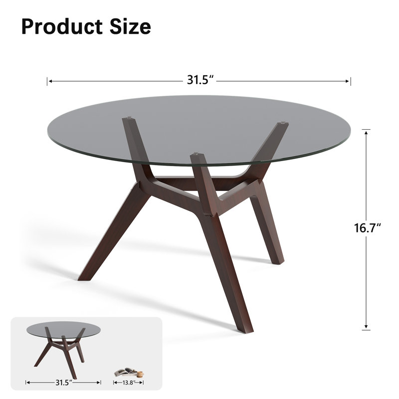 Three Leg Coffee Table, Walnut
