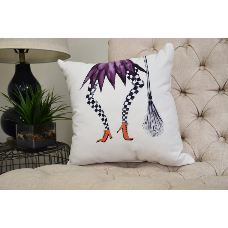 Witches Brew Esmeralda Decorative Square Throw Pillow, White, 18" x 18"