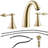 2 Handle Bathroom Faucet In Golden Color - 3 Hole With Pop Up Drain And Water Supply Lines To Corrosion Scratches For Various Sink Styles Gold Scratches, Fits Sink, Lavatory, Basin, Rv-121629374