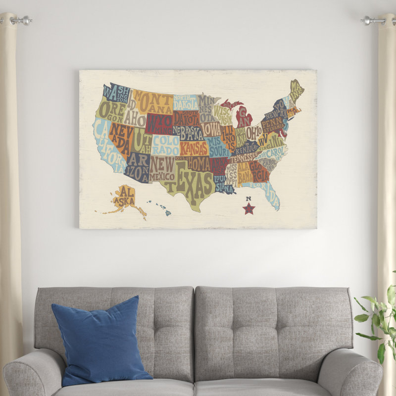 «United State Signs» par June Erica Vess, impression sur toile tendue, H 32 po x l 48 po x P 1,25 po