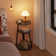 Vernestine Round End Table Side Table with 3-Tier Shelves