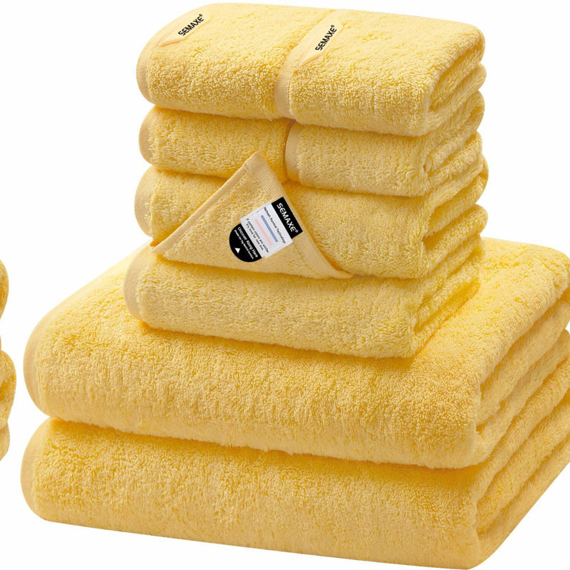 Luxury Cotton Spa Bath Towel Set - 8 Piece, Ultra-Absorbent, Hotel Quality, Includes 2 Bath Towels, 2 Hand Towels, 4 Washcloths with Hanging Loops and Smart Tags