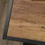 Bureau industriel en L avec 2 tiroirs et tablettes, finition brune