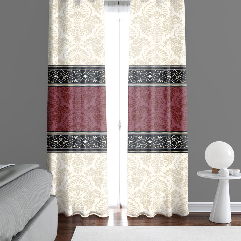 Paire de rideaux semi-transparents avec passe-tringle Damask, L 20 po x L 82 po