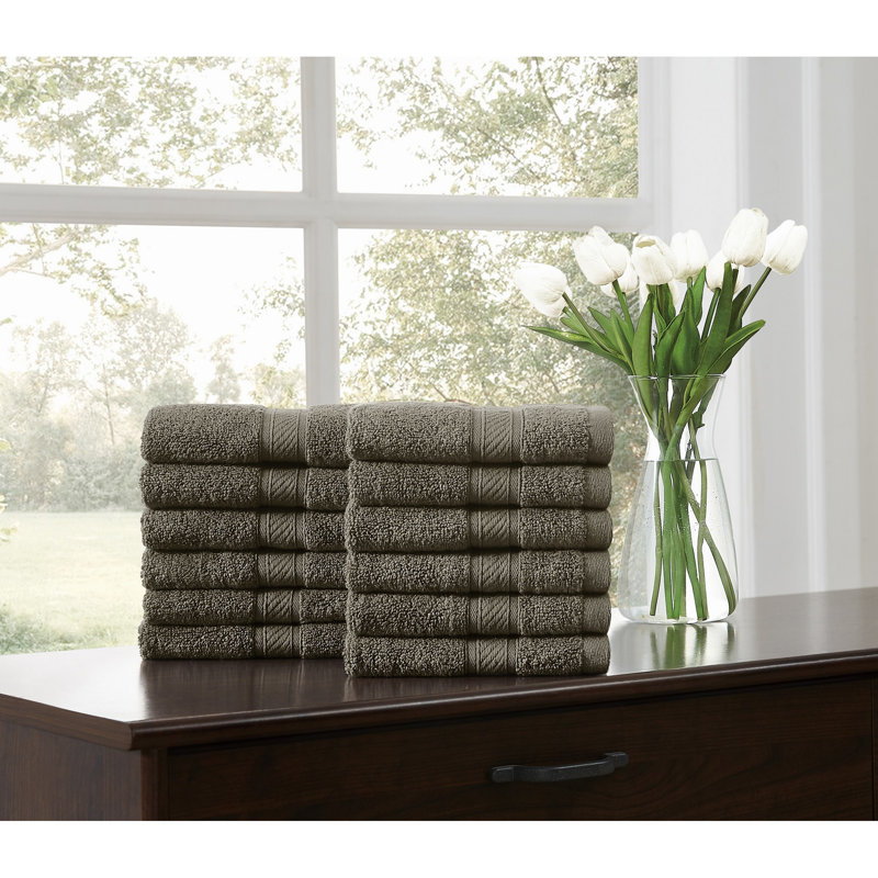  Regal Plush Towel Sets, Dark Grey