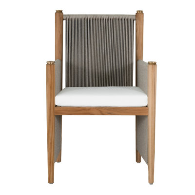 Chaise de salle à manger Pacifica Teck naturel / corde / laiton