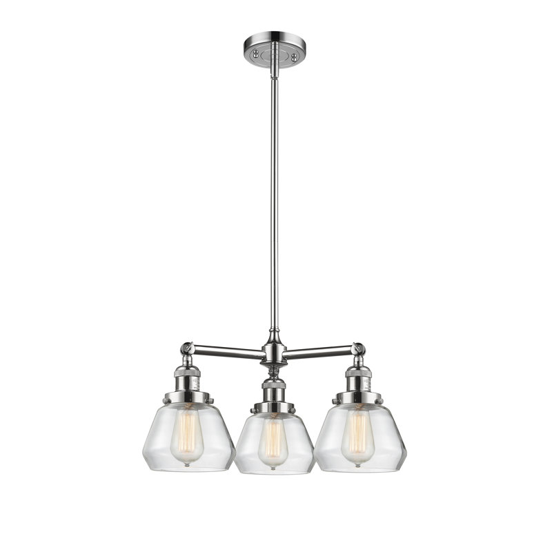 Lustre 3 lumières à abat-jour Chill, Chrome poli, Plaqué couleur fumée, Ampoule DEL 6 watts Vinage