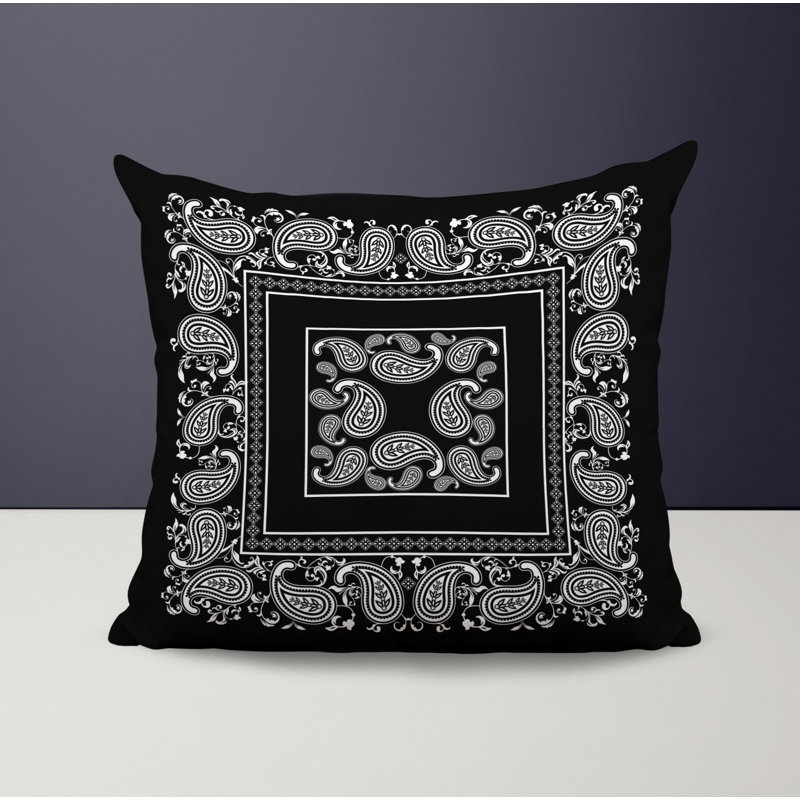 Housse et insert de coussin décoratif en polyester, L 17 po x H 17 po, Noir