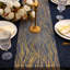 2pcs Gold Wave Table Runner Line Mesh, Metallic Sparkle 11×108 Inch, Lightweight Golden Centrepiece for Wedding, Christmas, Party Dinner Table Decor