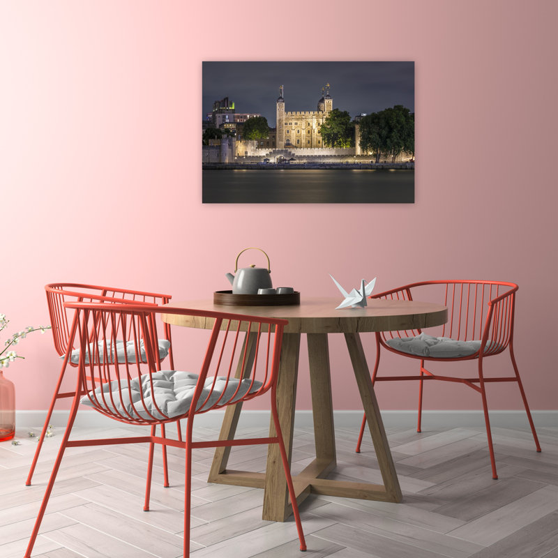 London Tower Night Abstract Contemporary Architecture City Wall Art Print, 24" H x 36" W