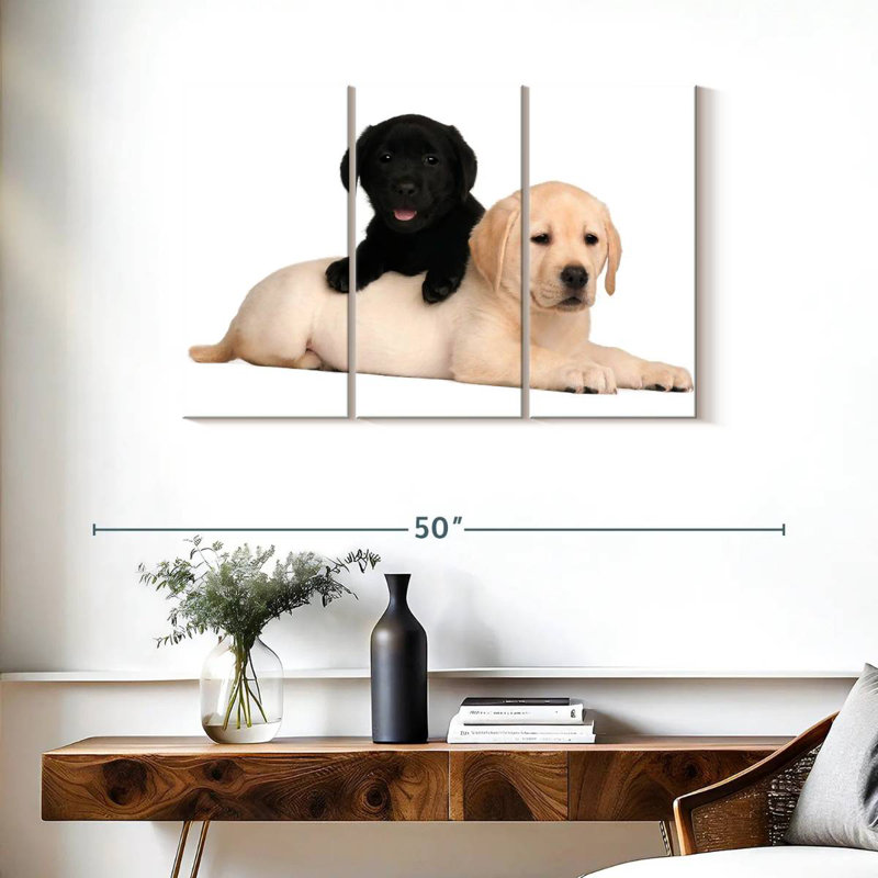 Brampt Yellow And Black Lab, 24" H x 38" W