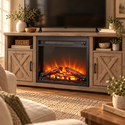 Rebrilliant 19.2 " W Black Electric Fireplace Insert with BTU 5000