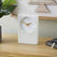 Analog Marble Quartz Tabletop Clock in White-1594676382