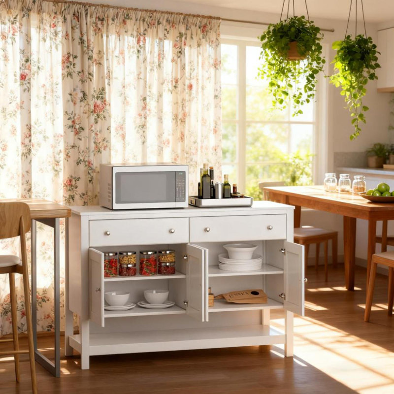 Buffet de 47 po pour salle de séjour, blanc