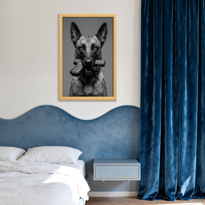 Portrait d'animaux tenant un pistolet dans la bouche