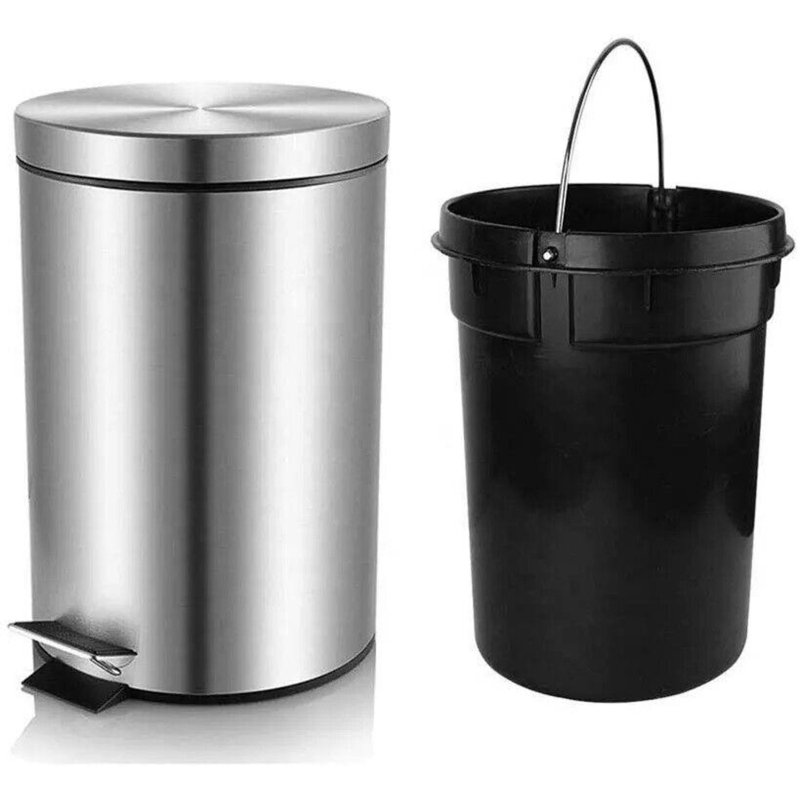 Minnielee Stainless Steel 5 Liter Step on Rubbish Bin Indoor Outdoor Waste Bin With Pedal