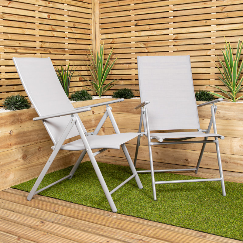 Foldable Outdoor Patio Dining Armchair, White