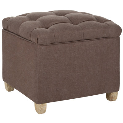 Repose-pieds carré en velours Touffeté de 19,1 po avec rangement