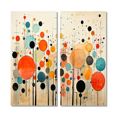 Vert beige rétro Mid-Century abstrait I - art mural vert