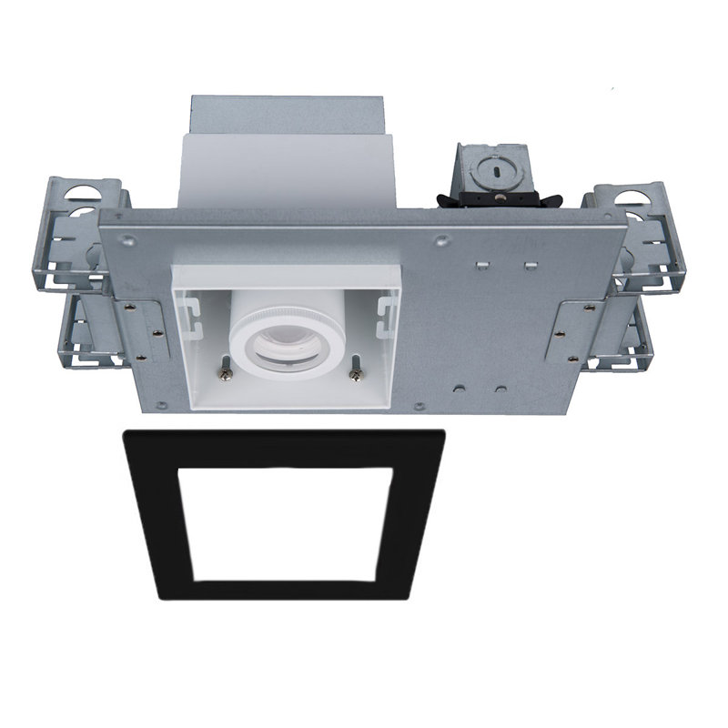 Moteur à silo à DEL et boîtier encastré de nouvelle construction invisible, 10W, Blanc / Noir, 3000 K