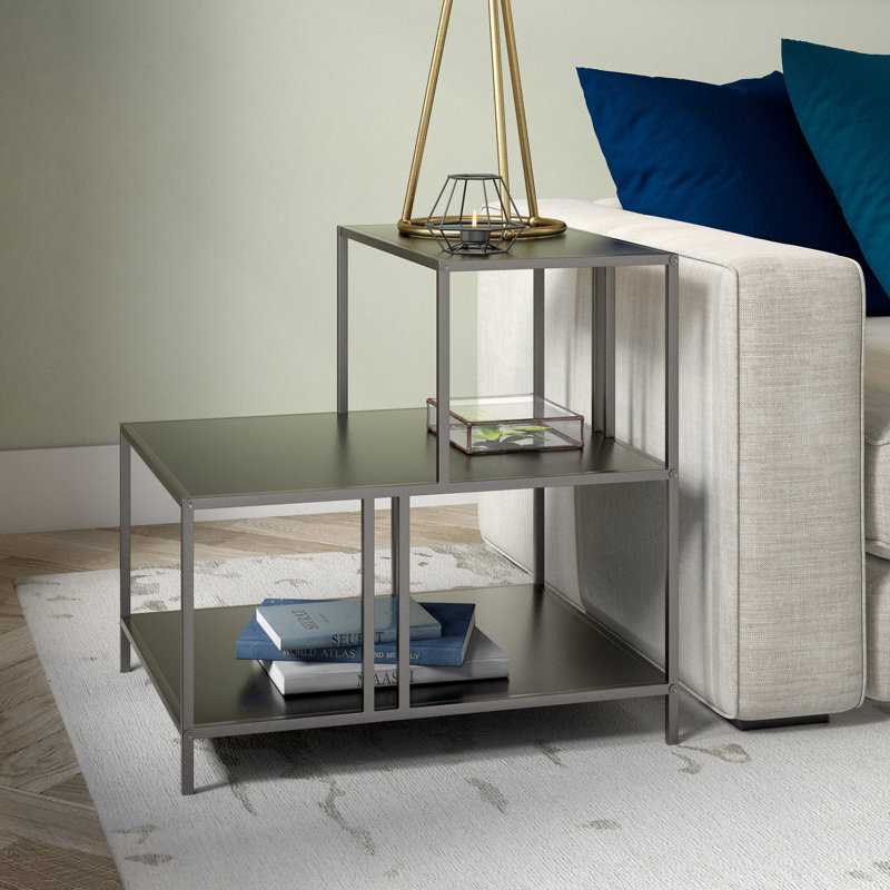 Ronnie Steel Top End Table, Gunmetal Grey