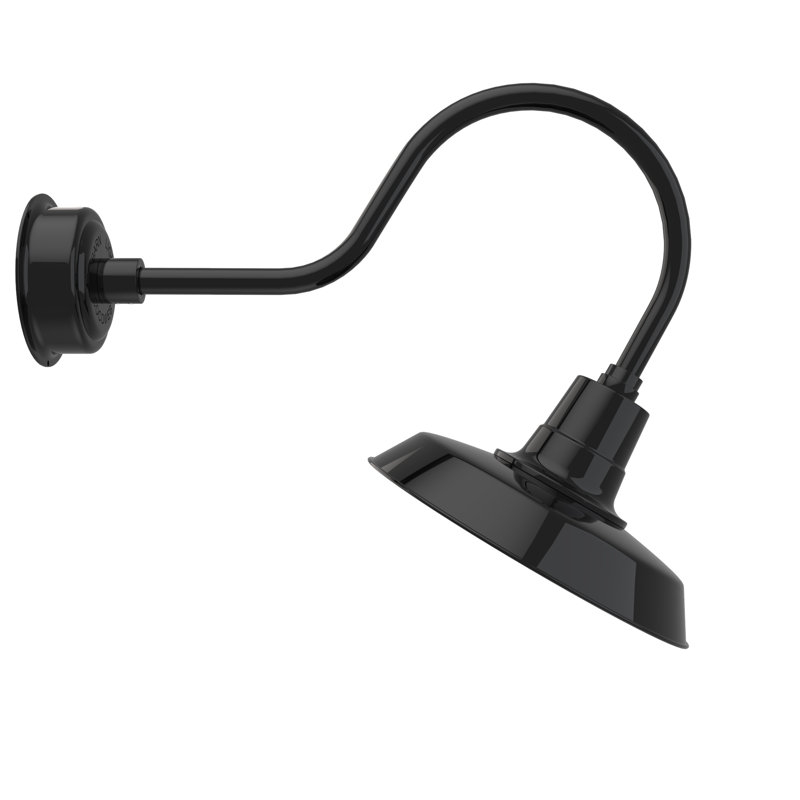 Luminaire de grange d’extérieur à del Haleigh, H 8 po x l 14 po x P 12 po, Noir