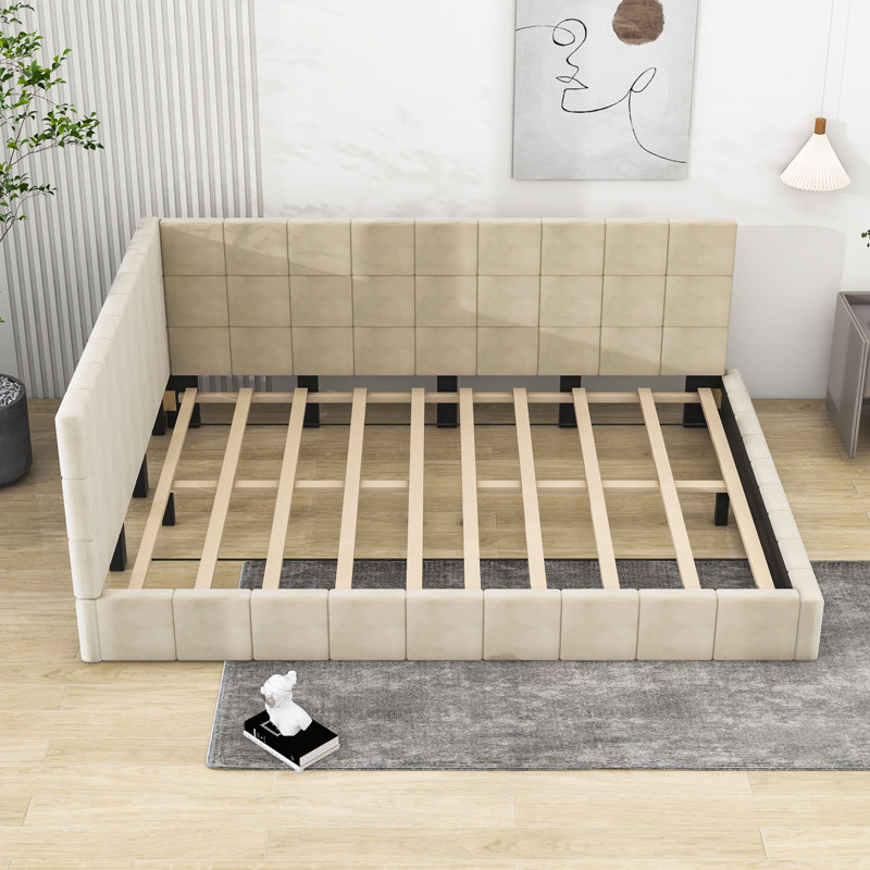Lit de jour double Bissen, Beige