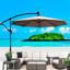 Parasol de patio solaire 10 pi - 8 baleines, pour bord de piscine, terrasse, abri de jardin d'extérieur 10 pi avec piscine