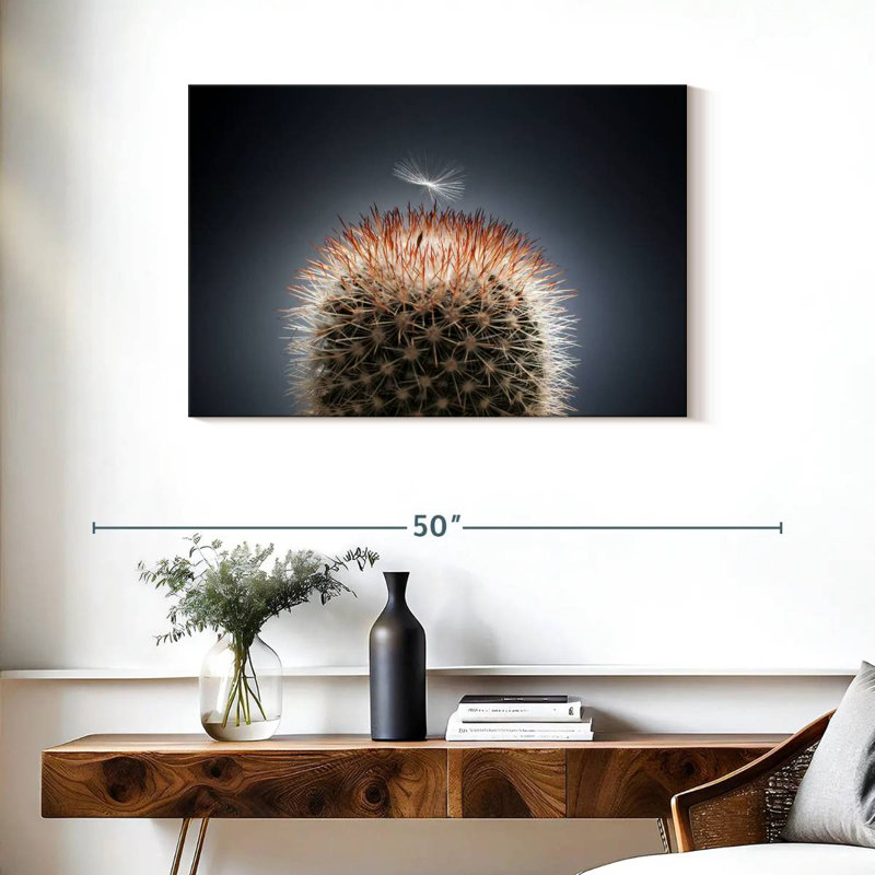 Harnek, graines de pissenlit sur cactus, H 24 po x l 36 po