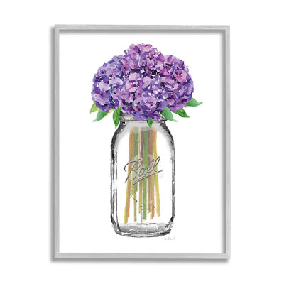 Pot de fleurs aquarelle mauve