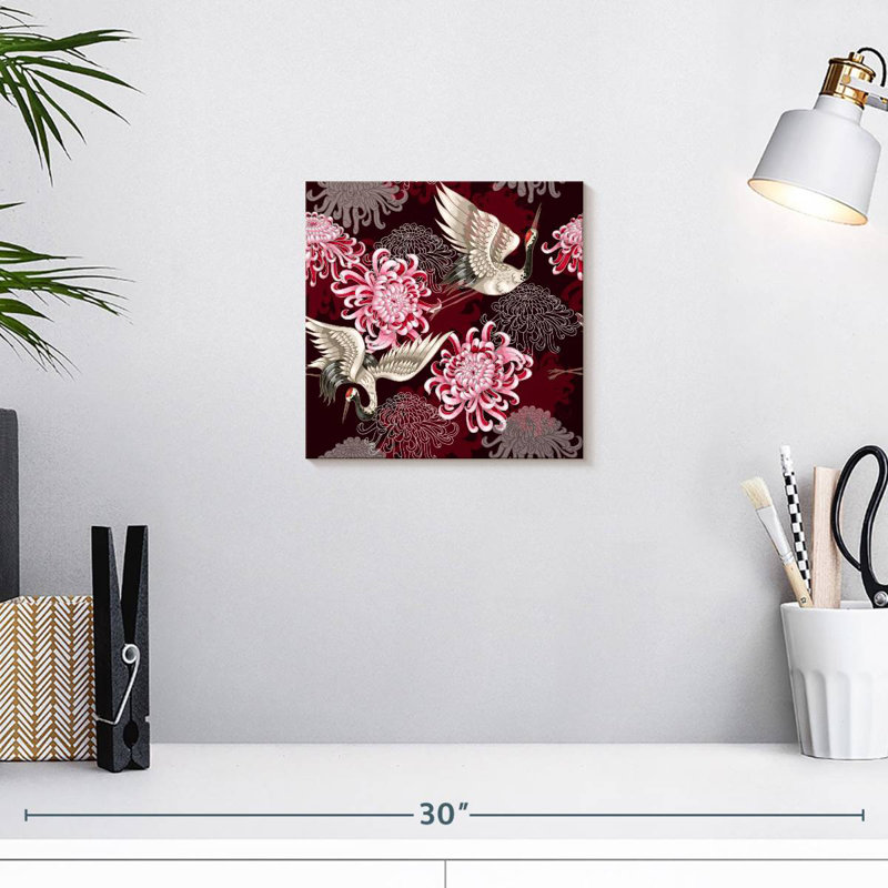 Grues chrysanthème rouge Brampt, H 10 po x l 10 po