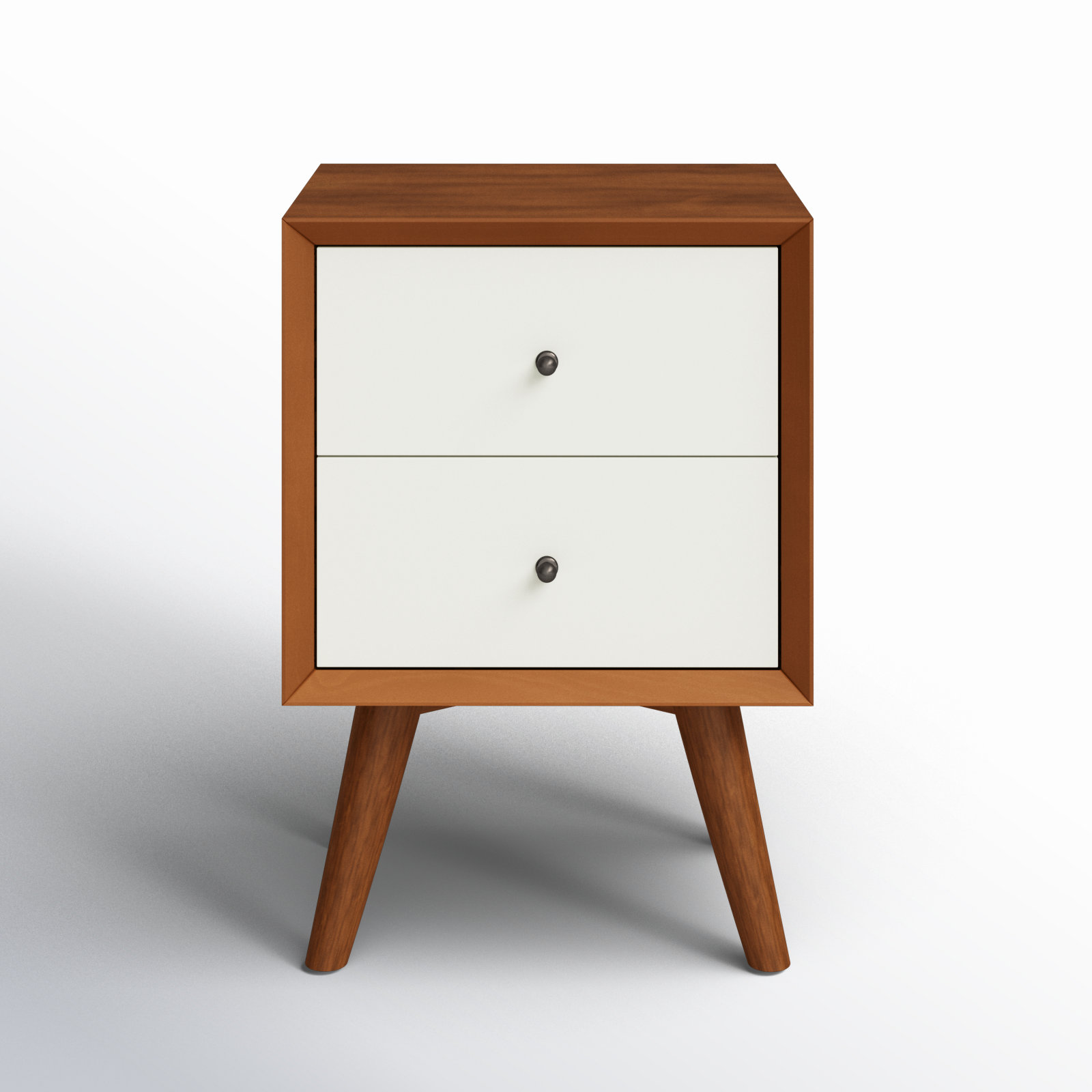 Williams 2-Drawer Nightstand, Chestnut/White