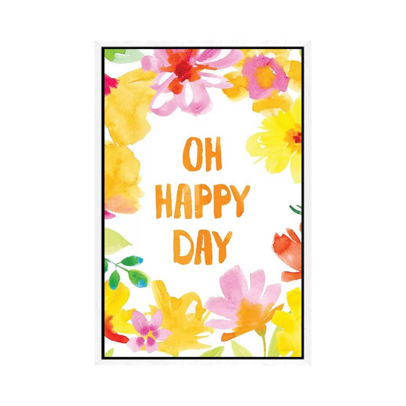 Oh Happy Day by Stephanie Ryan - Painting on Canvas, 66.04cm H x 45.72cm W x 3.81cm D, White Floater Framed