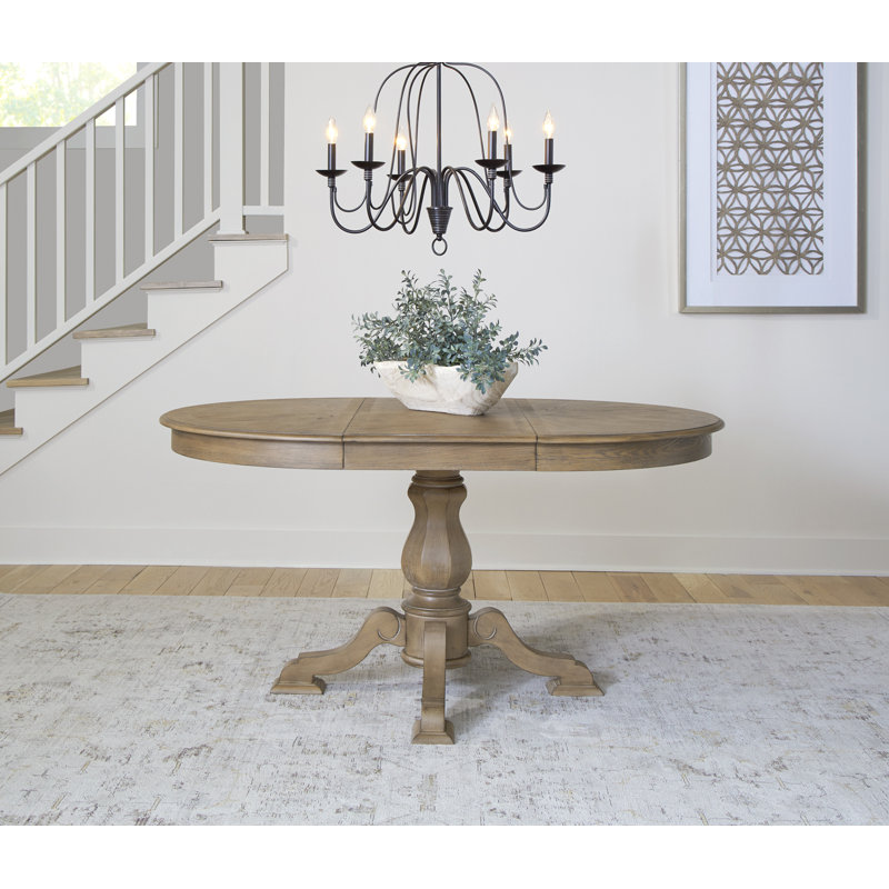 Colchester 4 Person Pedestal Dining Table Set, Brown