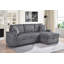 Canapé modulaire 2 pièces avec canapé-lit, méridienne réversible et 2 coussins, gris foncé-1594598417
