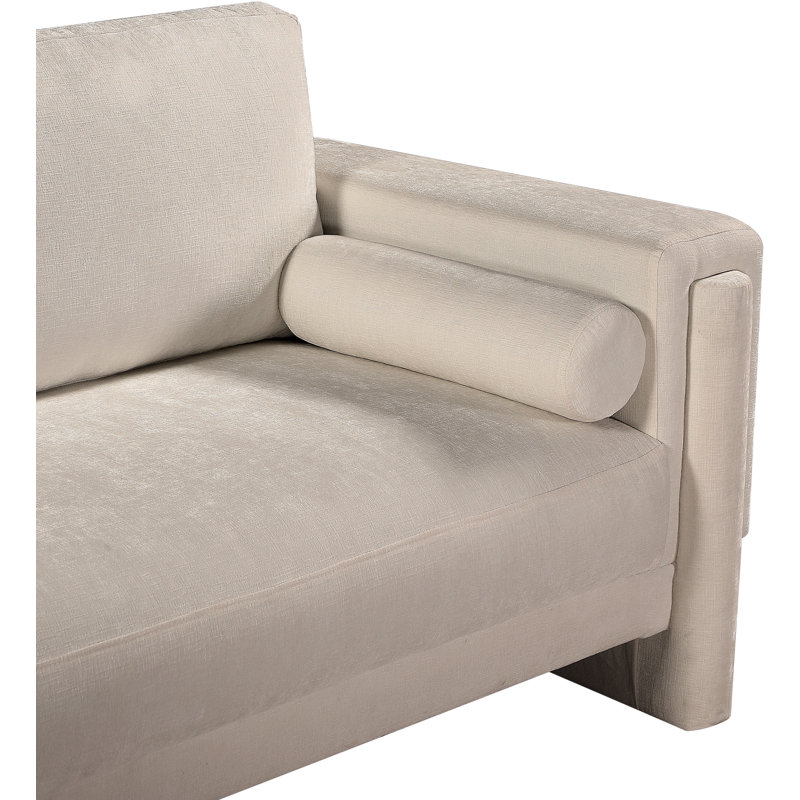 Izziah Upholstered Armchair, Beige Chenille Fabric