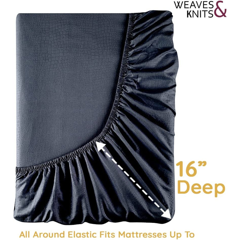 ENSEMBLE DE FEUILLES À SABLE, Noir, Ensemble literie pour lit simple
