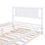Lit plateforme double avec lit gigogne réglable, blanc (ancien SKU: SM000248AAK)