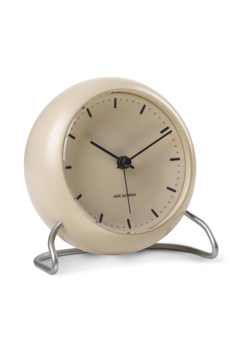 City Hall Electric Alarm Clock, Sandy Beige/Silver