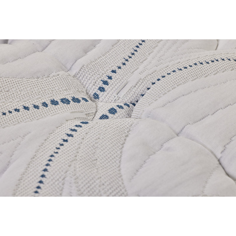 Matelas rafraîchissant avec mousse de confort et support central, 75 pouces de profondeur, 54 de largeur, 11 de hauteur, 70 livres, blanc et bleu, installation facile à installer