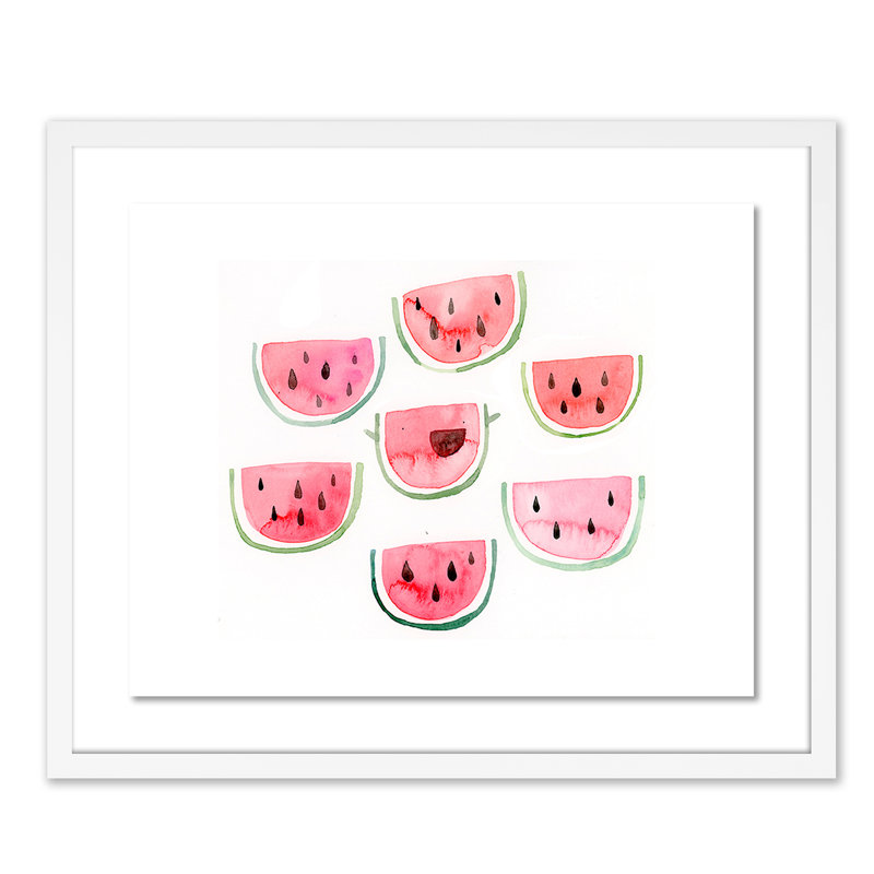Watermelon Print by Jess Engle, White, 20" H x 24" W x 1.5" D